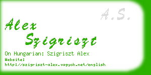alex szigriszt business card